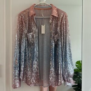 Sequin Anthropologie blouse